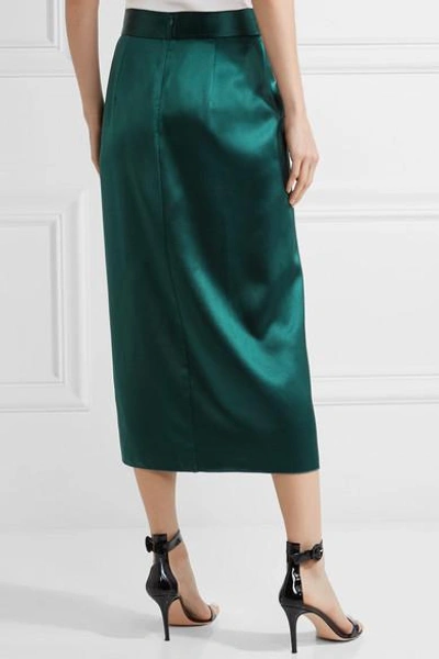 Shop Dion Lee Wrap-effect Silk-satin Midi Skirt