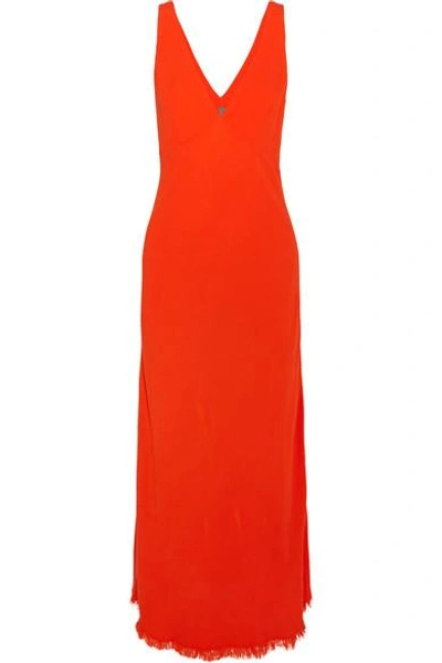 Shop Raquel Allegra Tulip Crepe Maxi Dress In Bright Orange