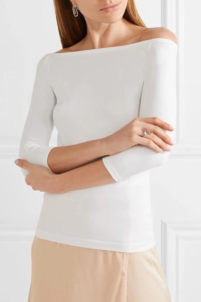 Shop Helmut Lang Off-the-shoulder Stretch-jersey Top