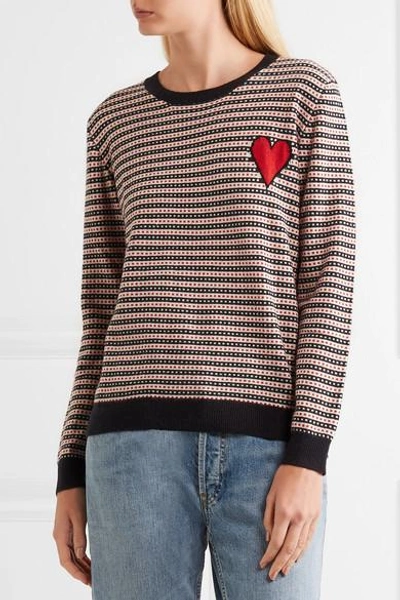 Shop Chinti & Parker Jacquard Heart Cashmere Sweater