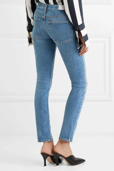 Shop Re/done Low-rise Skinny Jeans In Blue