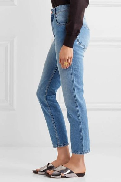 Shop Isabel Marant Étoile Cliff High-rise Straight-leg Jeans In Light Denim