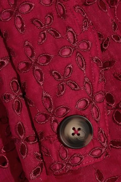 Shop Self-portrait One-shoulder Cutout Cotton-blend Guipure Lace Midi Dress