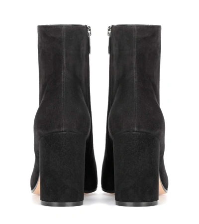 Shop Gianvito Rossi Rolling Suede Ankle Boots In Black