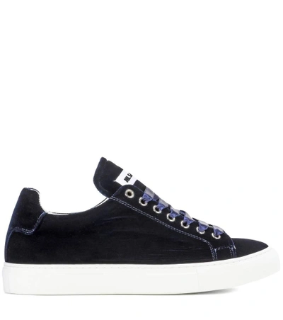 Shop Jil Sander Velvet Sneakers In Blue