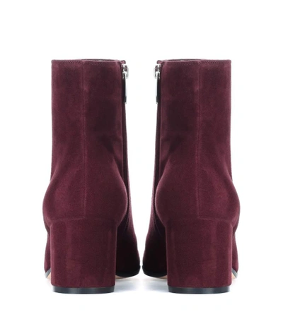 Shop Gianvito Rossi Margaux Mid Ankle Suede Boots In Royale