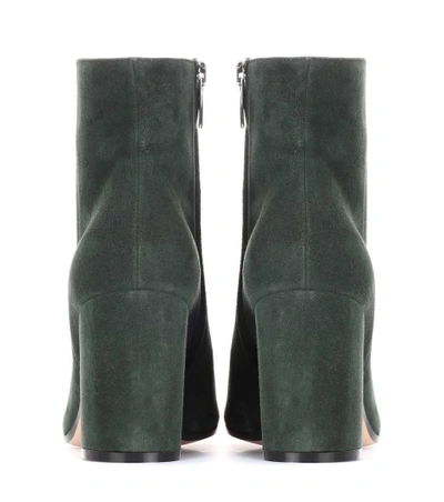 Shop Gianvito Rossi Suede Ankle Boots In Green