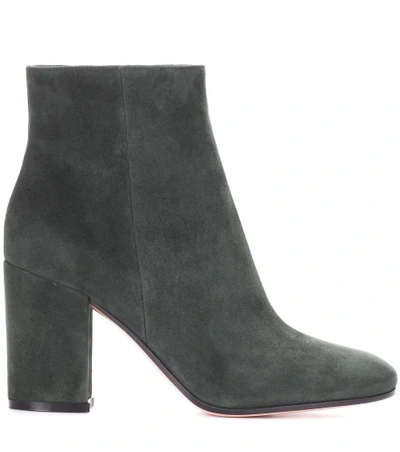 Shop Gianvito Rossi Suede Ankle Boots In Green