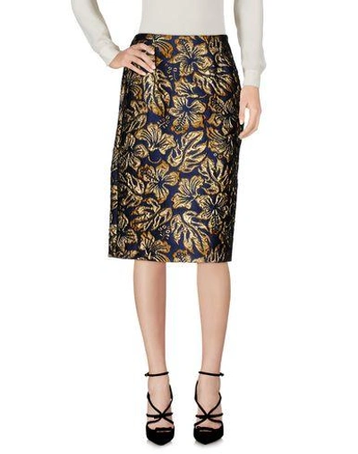 Shop Prada Knee Length Skirt In Blue