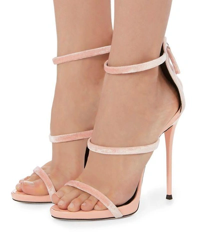 Shop Giuseppe Zanotti Coline Velvet Strappy Sandals