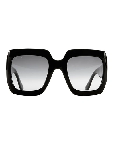 Shop Gucci Oversized Square Sunglasses In Black