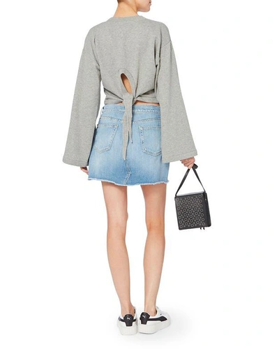 Shop Alexander Wang T Tie Back Cropped Sweatshirt