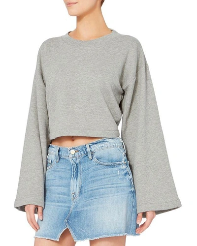 Shop Alexander Wang T Tie Back Cropped Sweatshirt