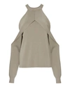 DION LEE Cold Shoulder Taupe Evening Sweater,A7071S17TAUPE