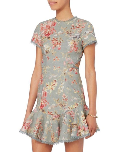 Shop Zimmermann Mercer Flutter Floral Dress