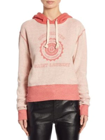 Shop Saint Laurent Cotton Universite Sweatshirt In Faded Red