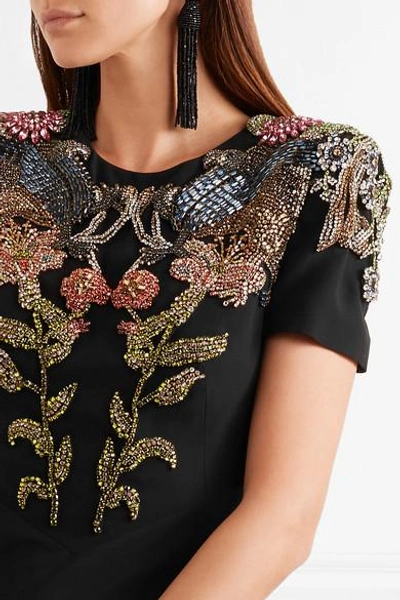 Shop Alexander Mcqueen Crystal-embellished Crepe Gown
