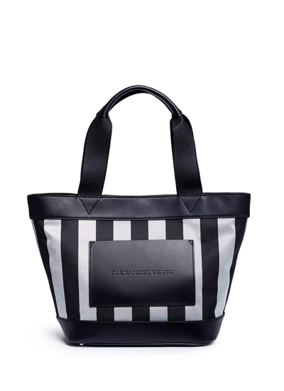 Alexander Wang Leather Panel Woven Stripe Tote