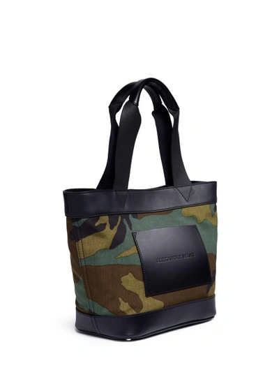 Shop Alexander Wang Leather Panel Camouflage Print Canvas Tote