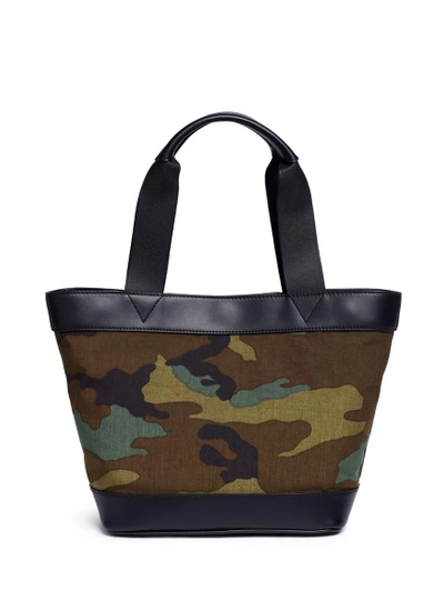 Shop Alexander Wang Leather Panel Camouflage Print Canvas Tote