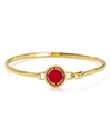 Marc Jacobs Enamel Logo Disc Hinge Bracelet In Gold/red