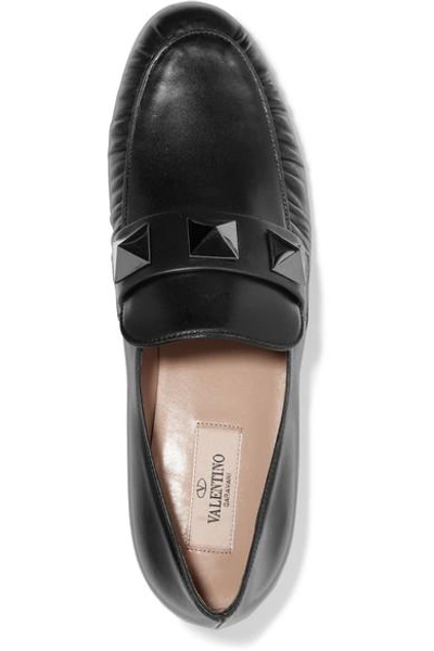 Shop Valentino Rockstud Leather Loafers
