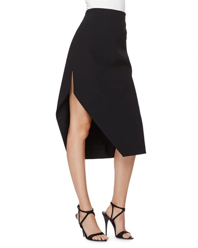 Narciso Rodriguez High-waist Asymmetric Skirt, Black