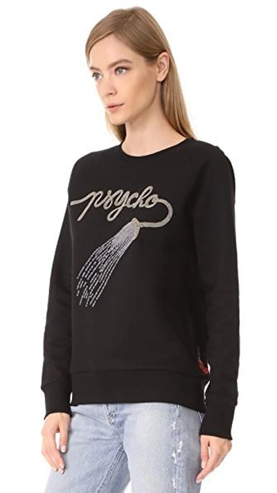 Shop Olympia Le-tan Psycho Sweatshirt In Black