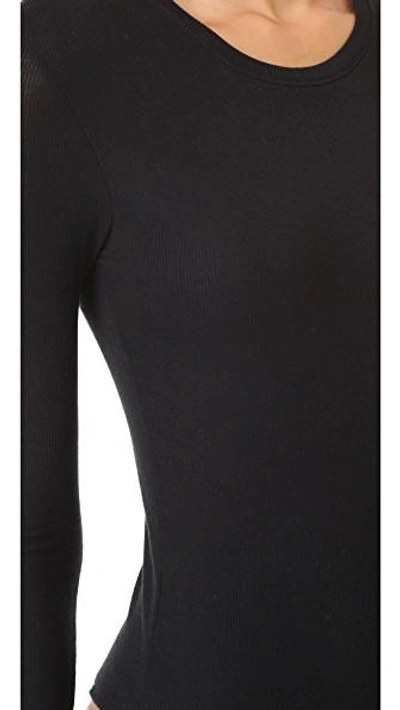 Shop Atm Anthony Thomas Melillo Long Sleeve Bodysuit In Black
