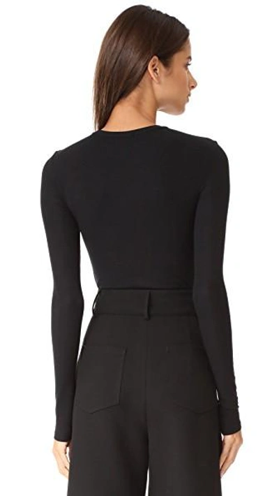 Shop Atm Anthony Thomas Melillo Long Sleeve Bodysuit In Black