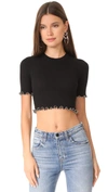 Alexander Wang Ball Chain-embellished Crop Top, Onyx In Onyx