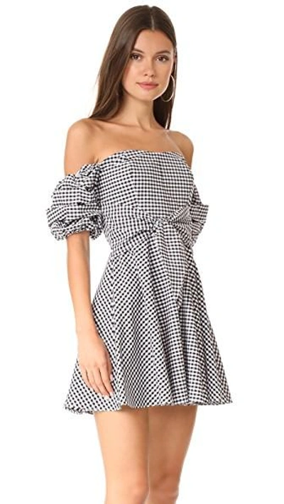 Shop Amanda Uprichard Austin Dress In Black/white Gingham