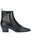 SAINT LAURENT ZIP DETAIL ANKLE BOOTS,4848290AO0012145673