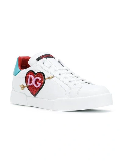 appliqué logo heart sneakers