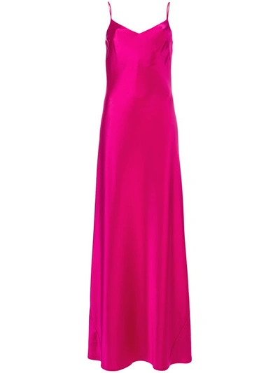 Galvan Bias-cut Satin Slip Maxi Dress In Pink