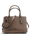 Coach Brooklyn Carryall 28 In Pebble Leather In Fatigue/dark Gunmetal