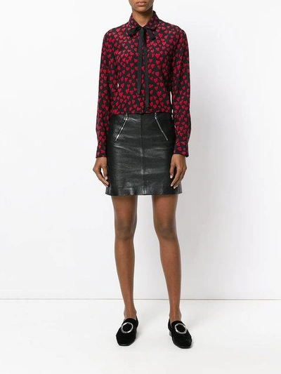 Shop Red Valentino Heart Embroidered Blouse - Black