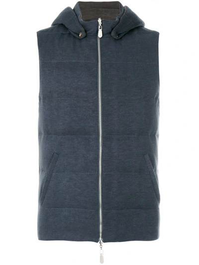 Eleventy Kaschmirgilet Mit Kapuze In Blue