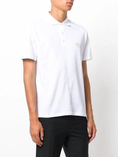 Shop Versace Classic Polo Top In White