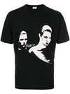 SAINT LAURENT monochrome couple print T-shirt,480544YB1FC12141567