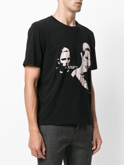 Shop Saint Laurent Monochrome Couple Print T-shirt
