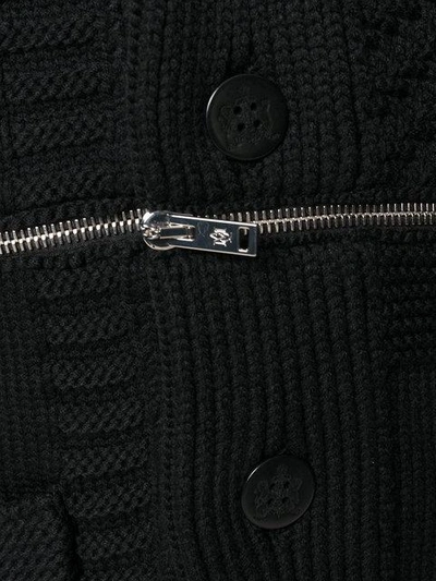 Shop Alexander Mcqueen Zip Through Cable Knit Cardigan In Black