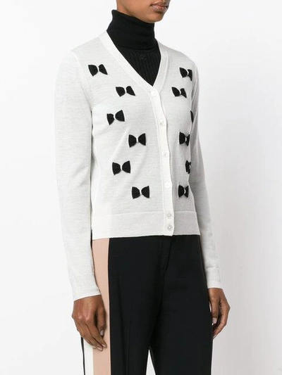 Shop Marc Jacobs Bow Embroidered Cardigan - Neutrals