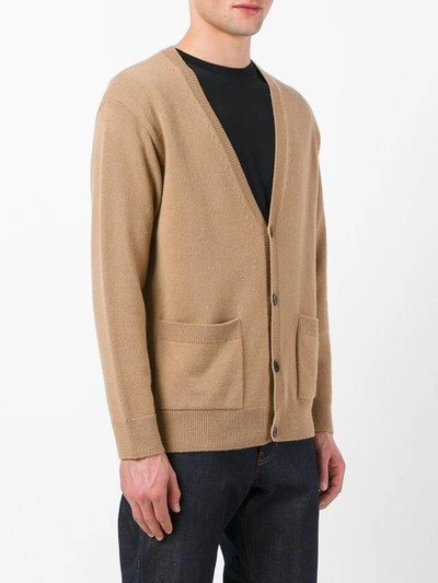 Shop Ami Alexandre Mattiussi Oversized Fit Cardigan In Brown