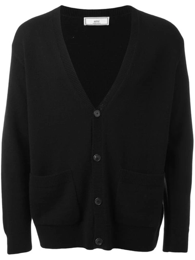 Shop Ami Alexandre Mattiussi Oversized Fit Cardigan In Black