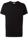 Ami Alexandre Mattiussi Slim-fit Embroidered Cotton-jersey T-shirt In Black
