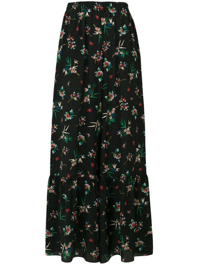 Red Valentino Silk Wide-leg Trousers In Black