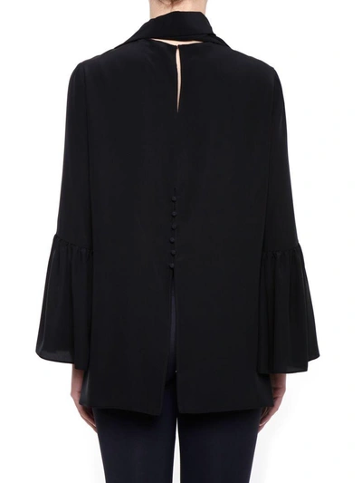 Shop Fendi Silk Blouse In Black|nero