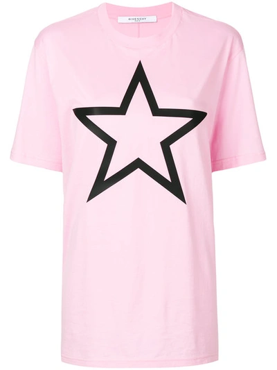 Givenchy Star Printed T-shirt In Rosa