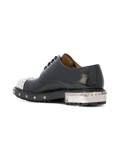 Shop Alexander Mcqueen Metallic Cap Derby Shoes - Black